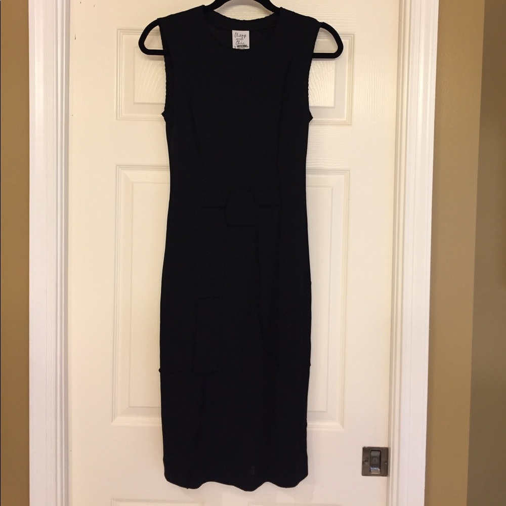 MOSCHINO Little Black Dress w/ Unique Design & Stitching